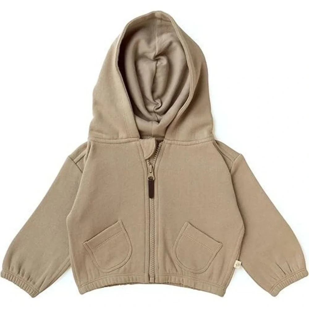 MAKEMAKE Toddler Baby Certified Organic Cotton Fleece Sweatshirt Mocha Size 0-3M